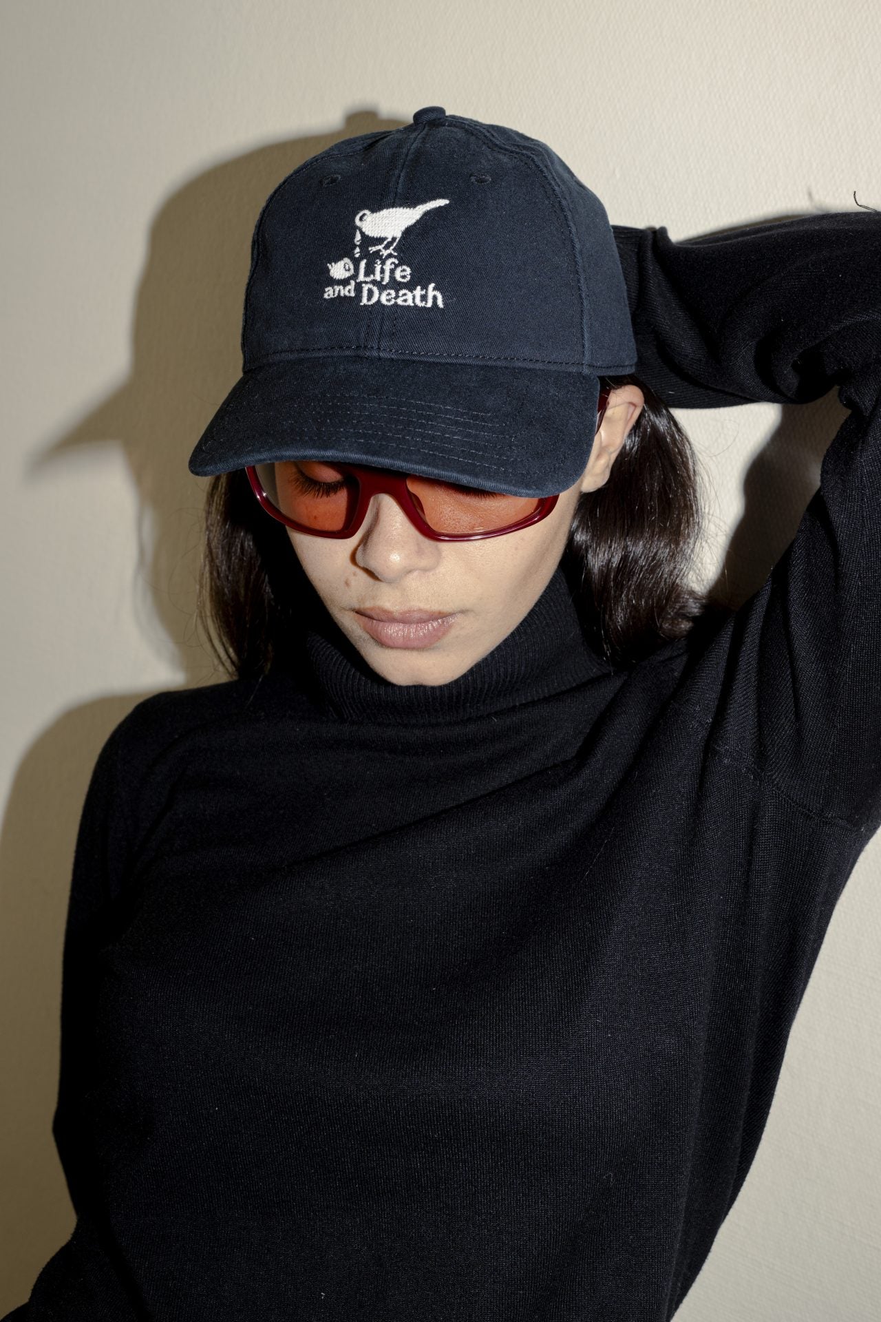 Life and Death Iconic Bird Logo Cap by Harding Lane in Black